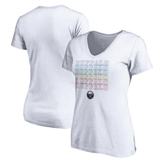 Buffalo Sabres Women's City Pride V-Neck T-Shirt White