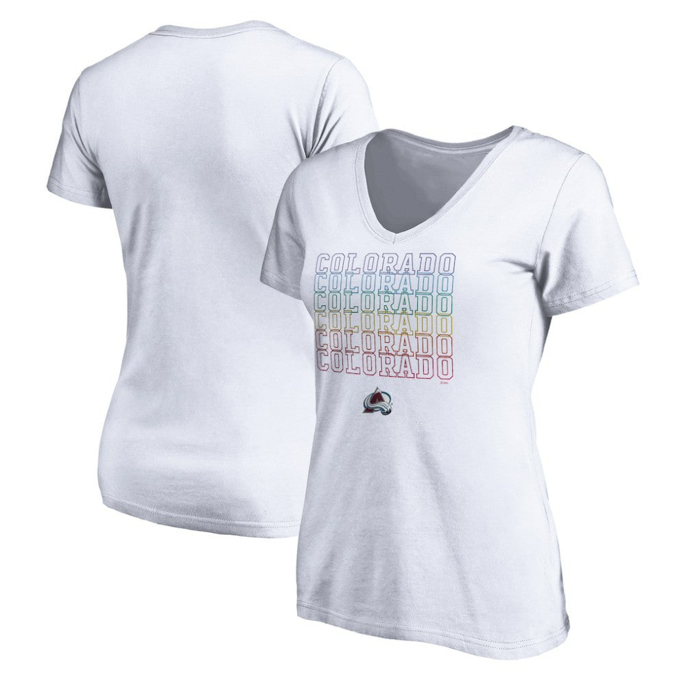 Colorado Avalanche Women's City Pride V-Neck T-Shirt White