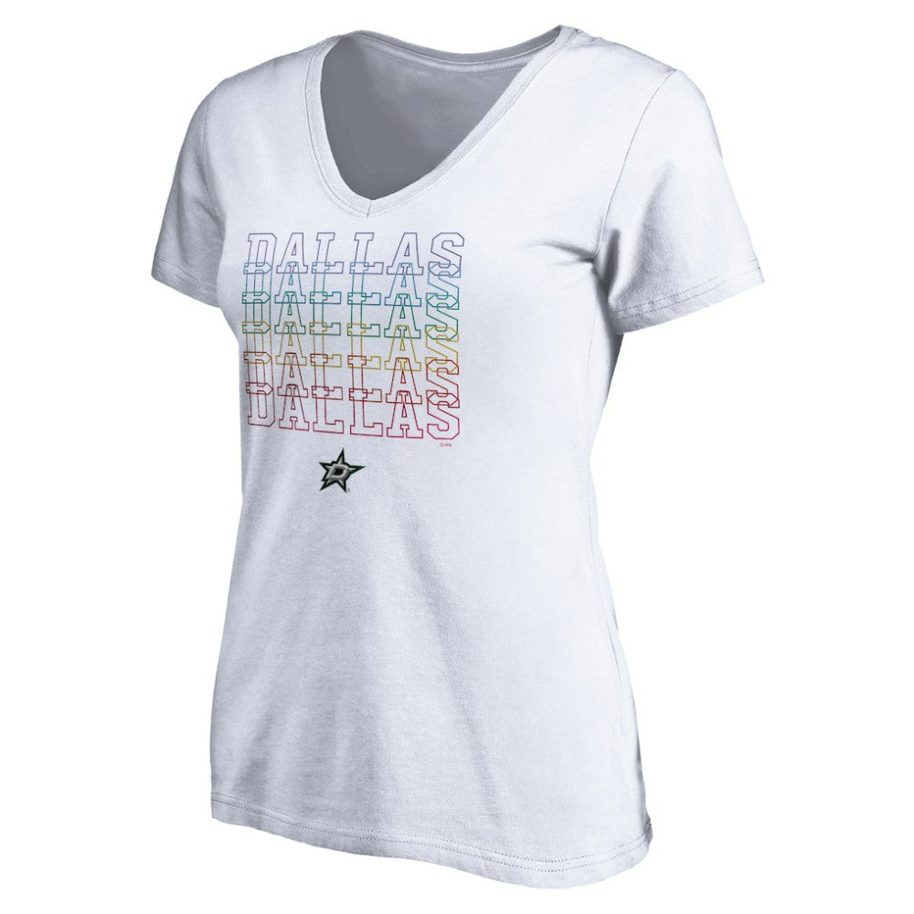 Dallas Stars Women's City Pride V-Neck T-Shirt White