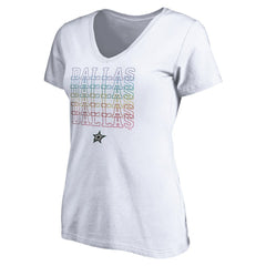 Dallas Stars Women's City Pride V-Neck T-Shirt White