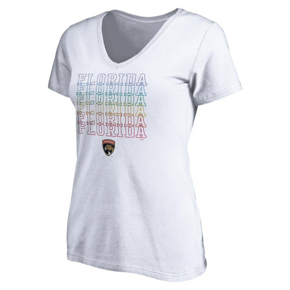 Florida Panthers Women's City Pride V-Neck T-Shirt White