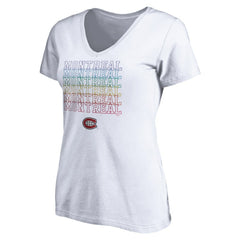 Montreal Canadiens Women's City Pride V-Neck T-Shirt White