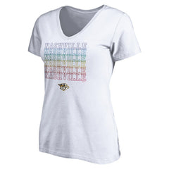 Nashville Predators Women's City Pride V-Neck T-Shirt White