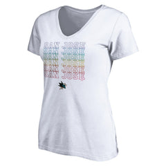 San Jose Sharks Women's City Pride V-Neck T-Shirt White