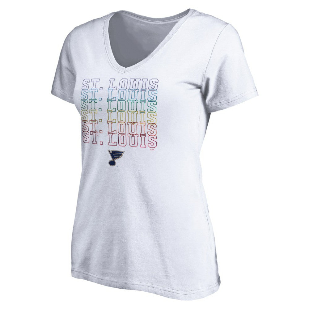 St. Louis Blues Women's City Pride V-Neck T-Shirt White