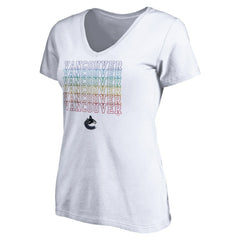 Vancouver Canucks Women's City Pride V-Neck T-Shirt White