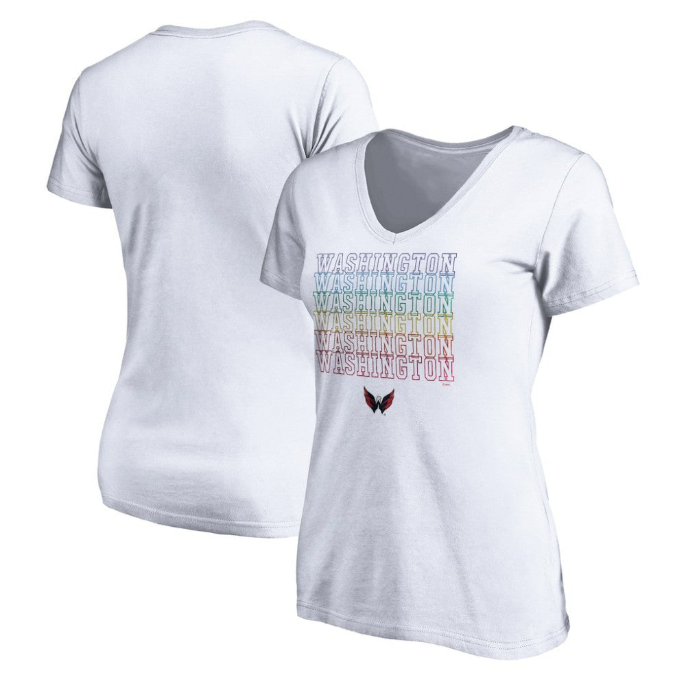 Washington Capitals Women's City Pride V-Neck T-Shirt White