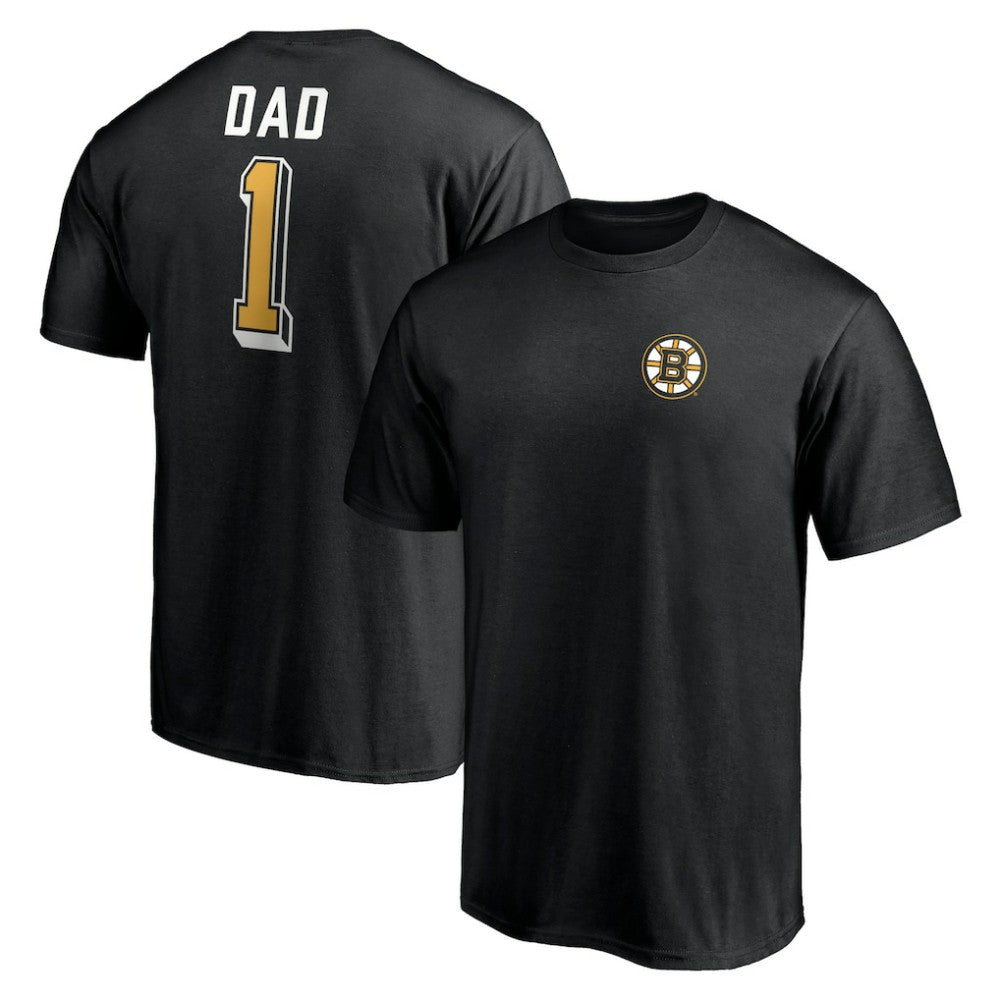 Boston Bruins Number One Dad Logo T-Shirt Black