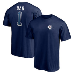 Winnipeg Jets Number One Dad Logo T-Shirt Navy