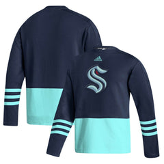 Seattle Kraken adidas Logo AEROREADY Pullover Sweater Deep Sea Blue