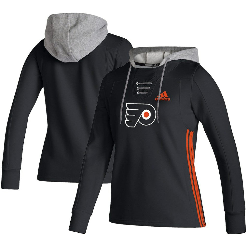 Philadelphia Flyers adidas Women's Skate Lace AEROREADY Pullover Hoodie Black