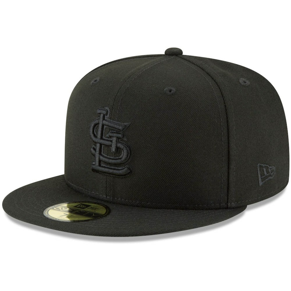 St. Louis Cardinals Black on Black 59FIFTY Fitted Hat Black | New Era