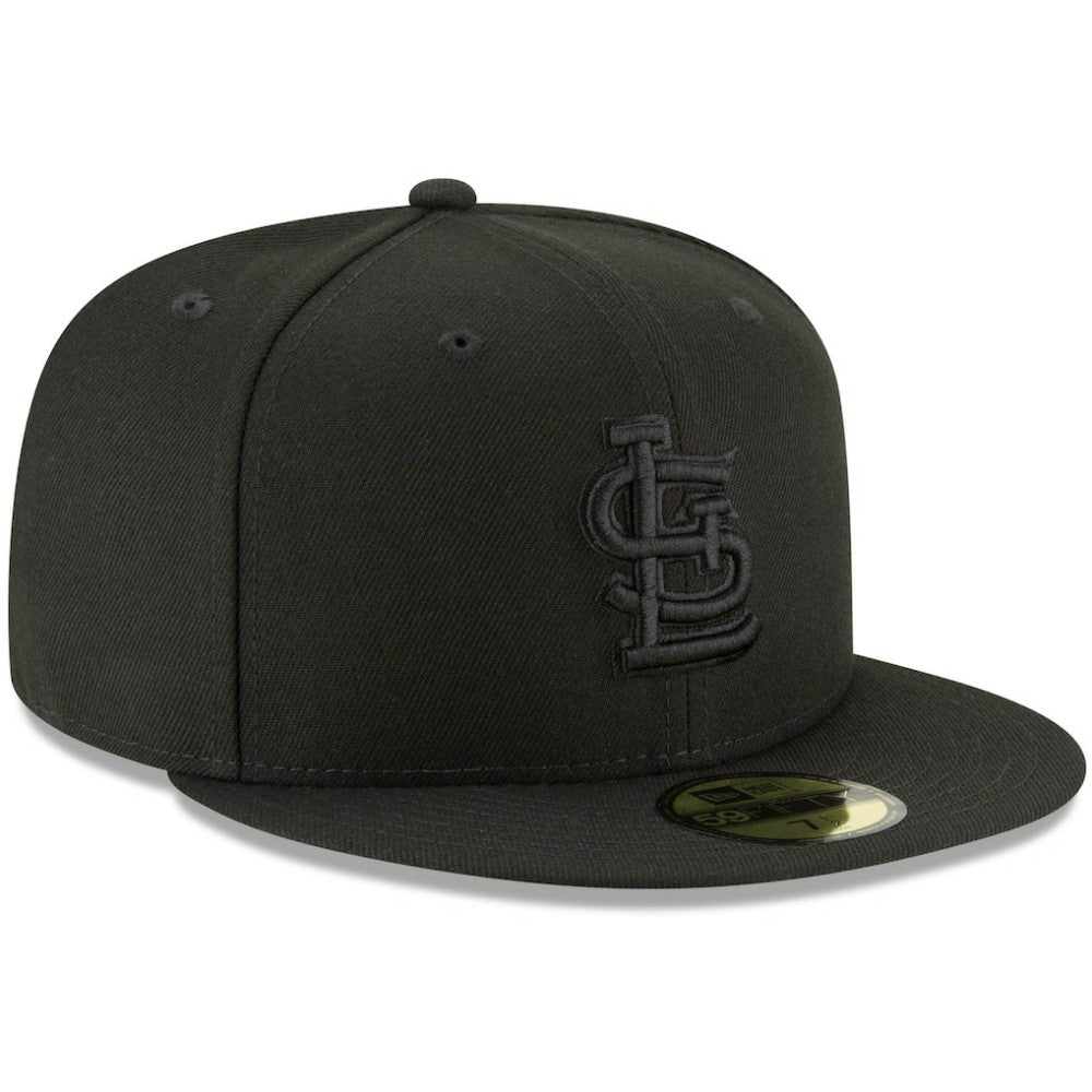 St. Louis Cardinals Black on Black 59FIFTY Fitted Hat Black | New Era