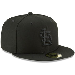 St. Louis Cardinals Black on Black 59FIFTY Fitted Hat Black | New Era