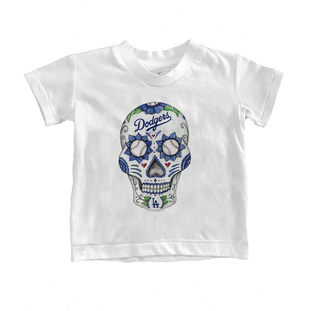 Los Angeles Dodgers Tiny Turnip Youth Sugar Skull T-Shirt White