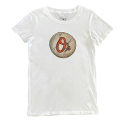 Baltimore Orioles Tiny Turnip Women's Stitched Baseball T-Shirt White