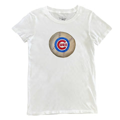 Chicago Cubs Tiny Turnip Women's Stitched Baseball T-Shirt White