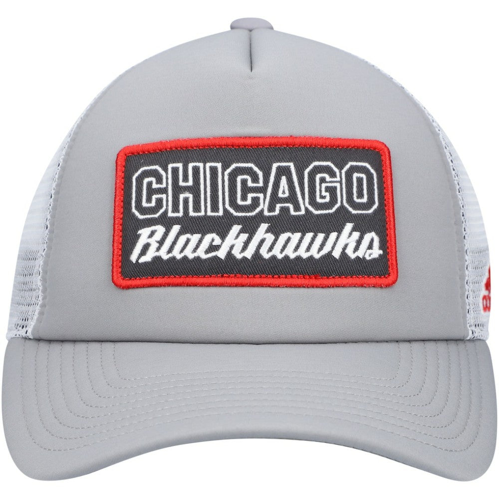 Chicago Blackhawks adidas Locker Room Foam Trucker Snapback Hat Gray/White