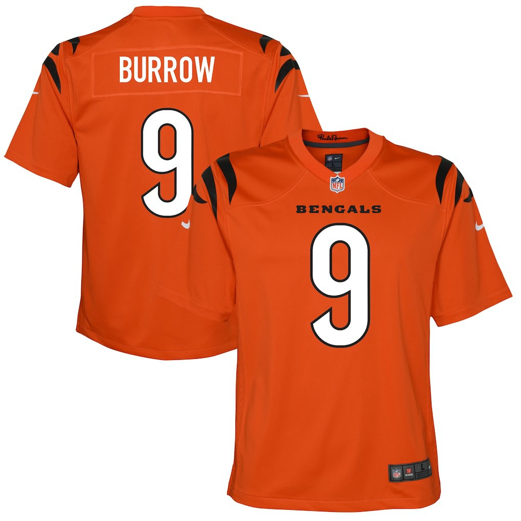 Joe Burrow Cincinnati Bengals Youth Game Jersey - Orange