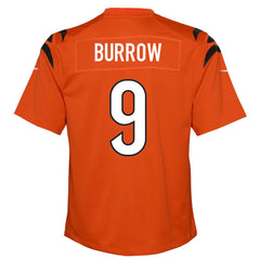 Joe Burrow Cincinnati Bengals Youth Game Jersey - Orange