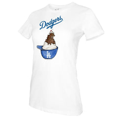 Los Angeles Dodgers Tiny Turnip Women's Sundae Helmet T-Shirt White