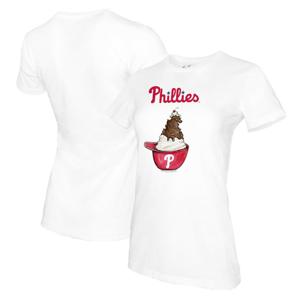 Philadelphia Phillies Tiny Turnip Women's Sundae Helmet T-Shirt White