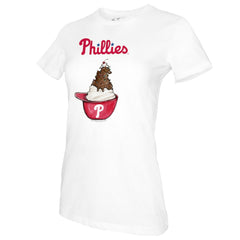 Philadelphia Phillies Tiny Turnip Women's Sundae Helmet T-Shirt White