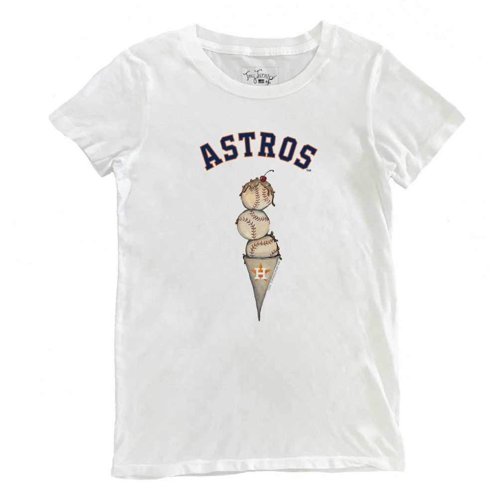Houston Astros Tiny Turnip Women's Triple Scoop T-Shirt White