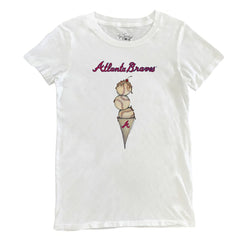 Atlanta Braves Tiny Turnip Women's Triple Scoop T-Shirt White