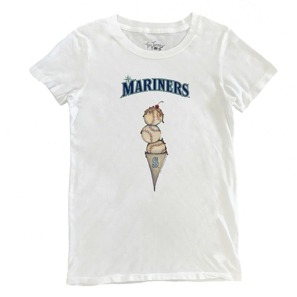 Seattle Mariners Tiny Turnip Women's Triple Scoop T-Shirt White