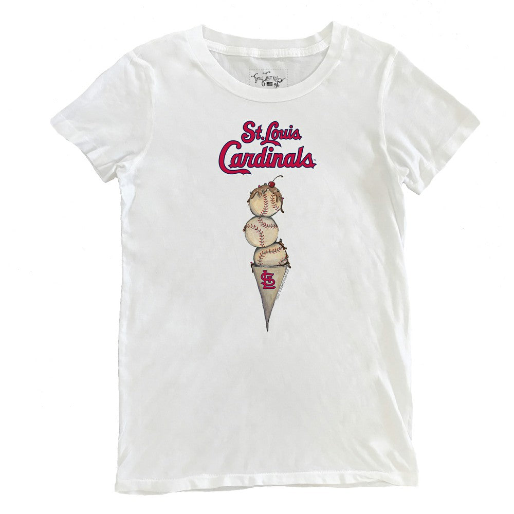 St. Louis Cardinals Tiny Turnip Women's Triple Scoop T-Shirt White