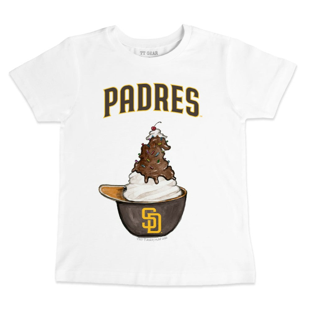 San Diego Padres Tiny Turnip Youth Sundae Helmet T-Shirt White