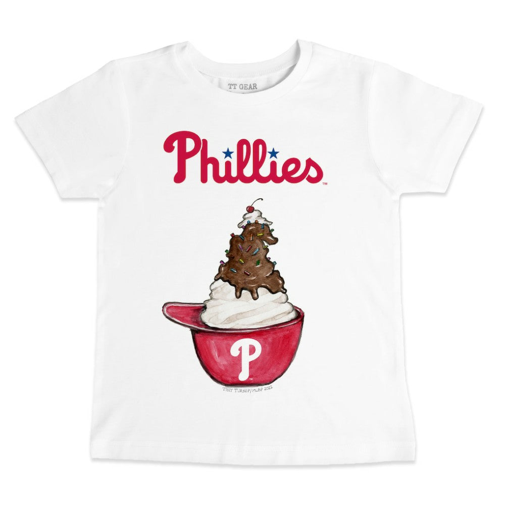 Philadelphia Phillies Tiny Turnip Youth Sundae Helmet T-Shirt White