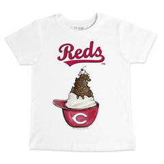 Cincinnati Reds Tiny Turnip Youth Sundae Helmet T-Shirt White