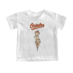 Baltimore Orioles Tiny Turnip Youth Triple Scoop T-Shirt White