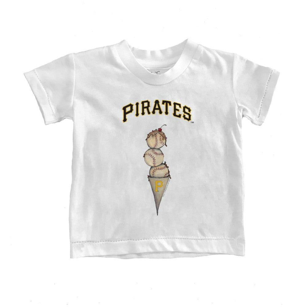 Pittsburgh Pirates Tiny Turnip Youth Triple Scoop T-Shirt White