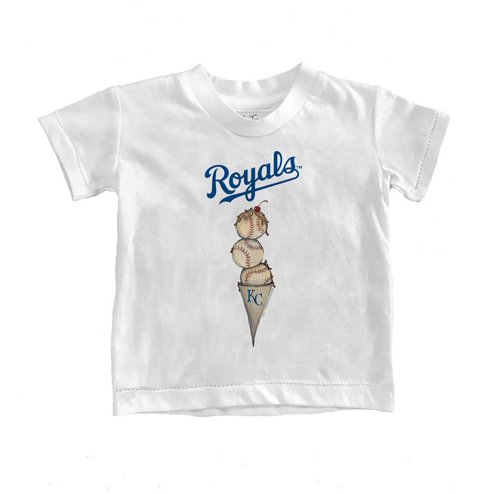 Kansas City Royals Tiny Turnip Youth Triple Scoop T-Shirt White