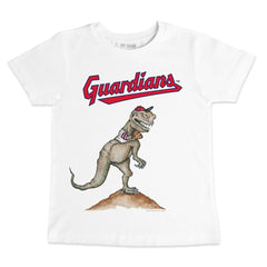 Cleveland Guardians Tiny Turnip Youth TT Rex T-Shirt White