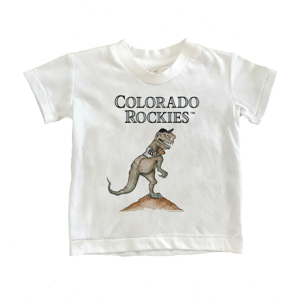 Colorado Rockies Tiny Turnip Youth TT Rex T-Shirt White