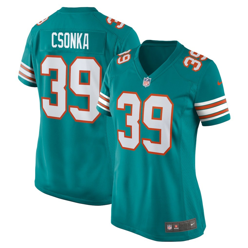 Larry Csonka Miami Dolphins Women's Retired Player Jersey - Aqua