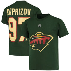 Kirill Kaprizov Minnesota Wild Youth Player Name & Number T-Shirt Green