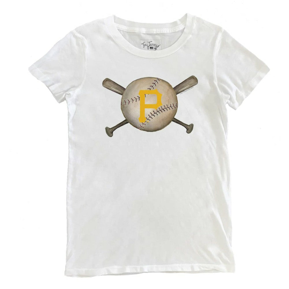 Pittsburgh Pirates Tiny Turnip Women's Baseball Crossbats T-Shirt White