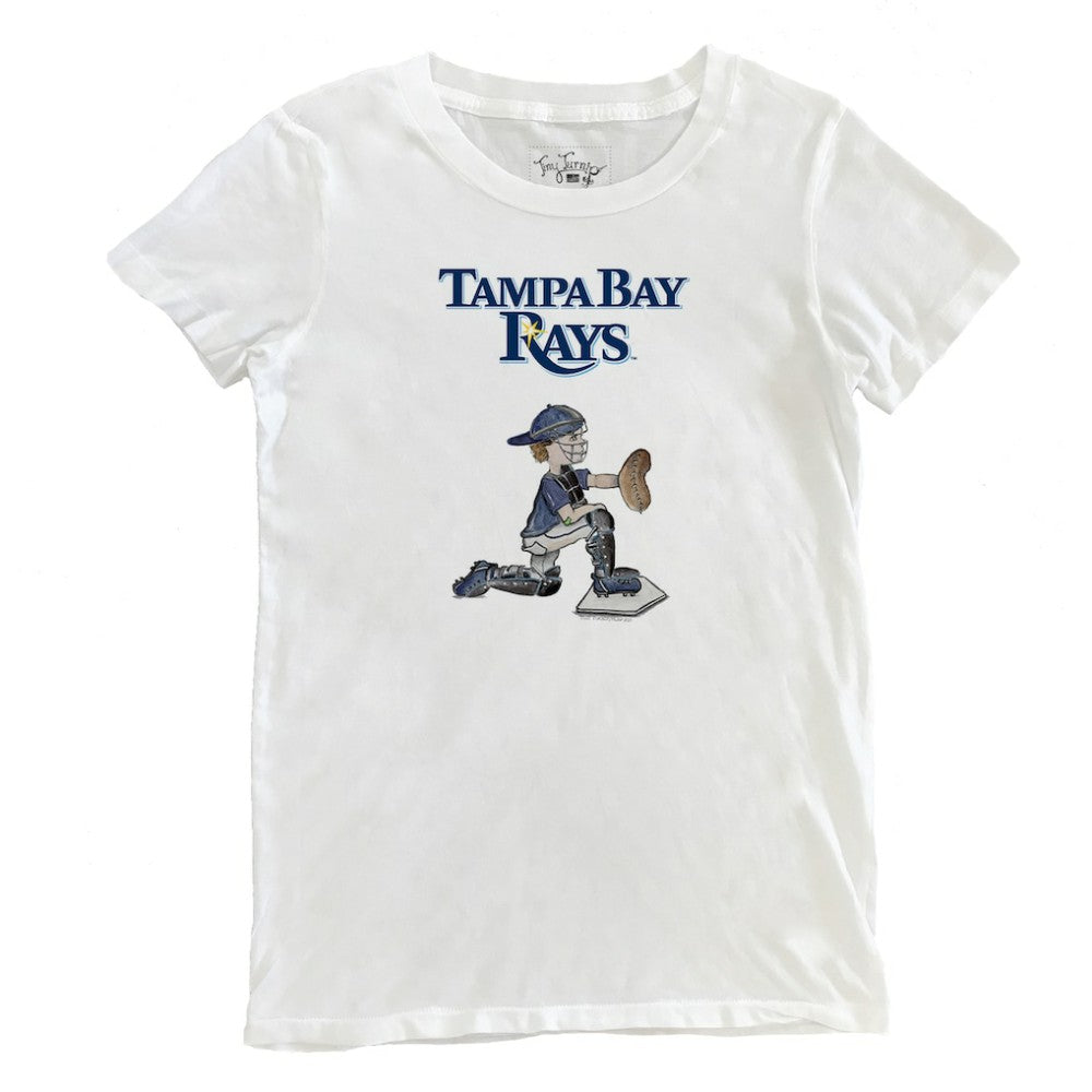 Tampa Bay Rays Tiny Turnip Women's Caleb the Catcher T-Shirt White