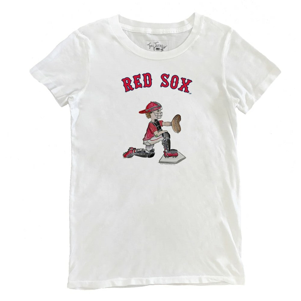 Boston Red Sox Tiny Turnip Women's Caleb the Catcher T-Shirt White