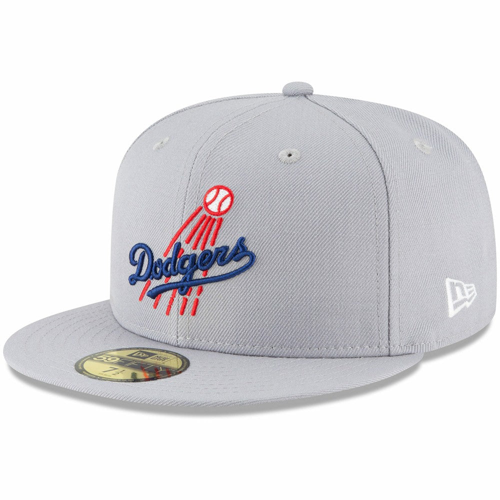 Los Angeles Dodgers Cooperstown Collection Logo 59FIFTY Fitted Hat Gray | New Era