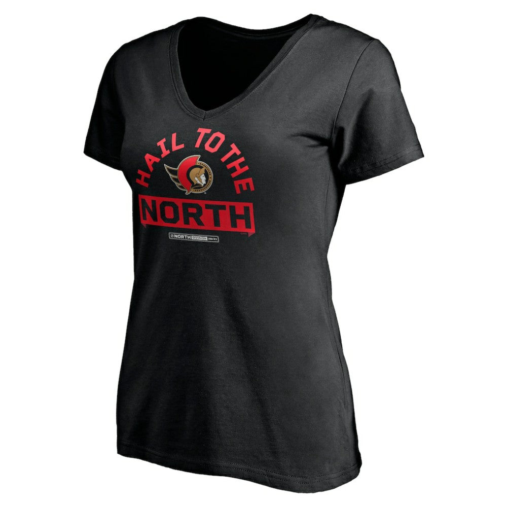 Ottawa Senators Women's Hail to the North V-Neck T-Shirt Black