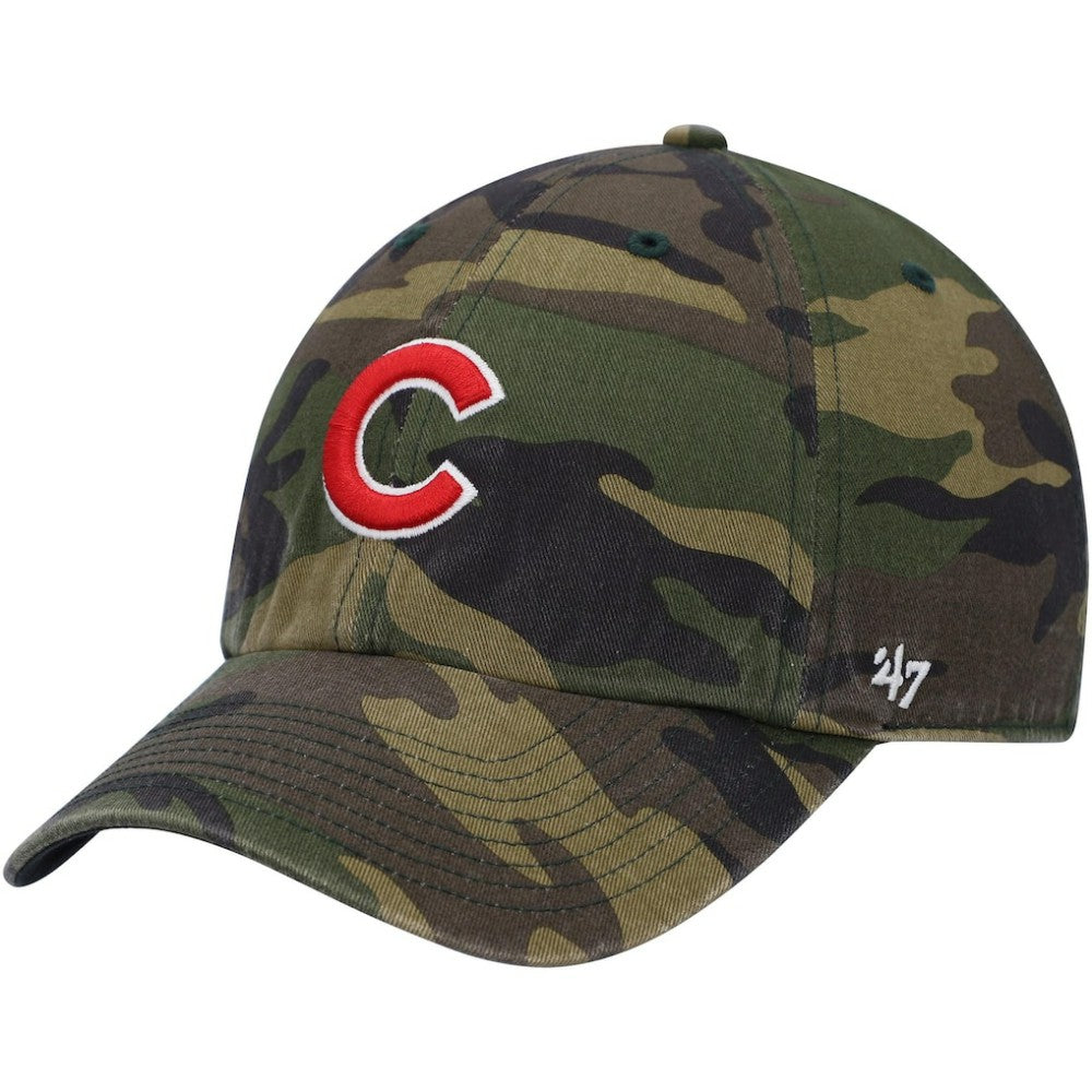 Chicago Cubs Logo Clean Up Adjustable Hat Camo | 47 brand