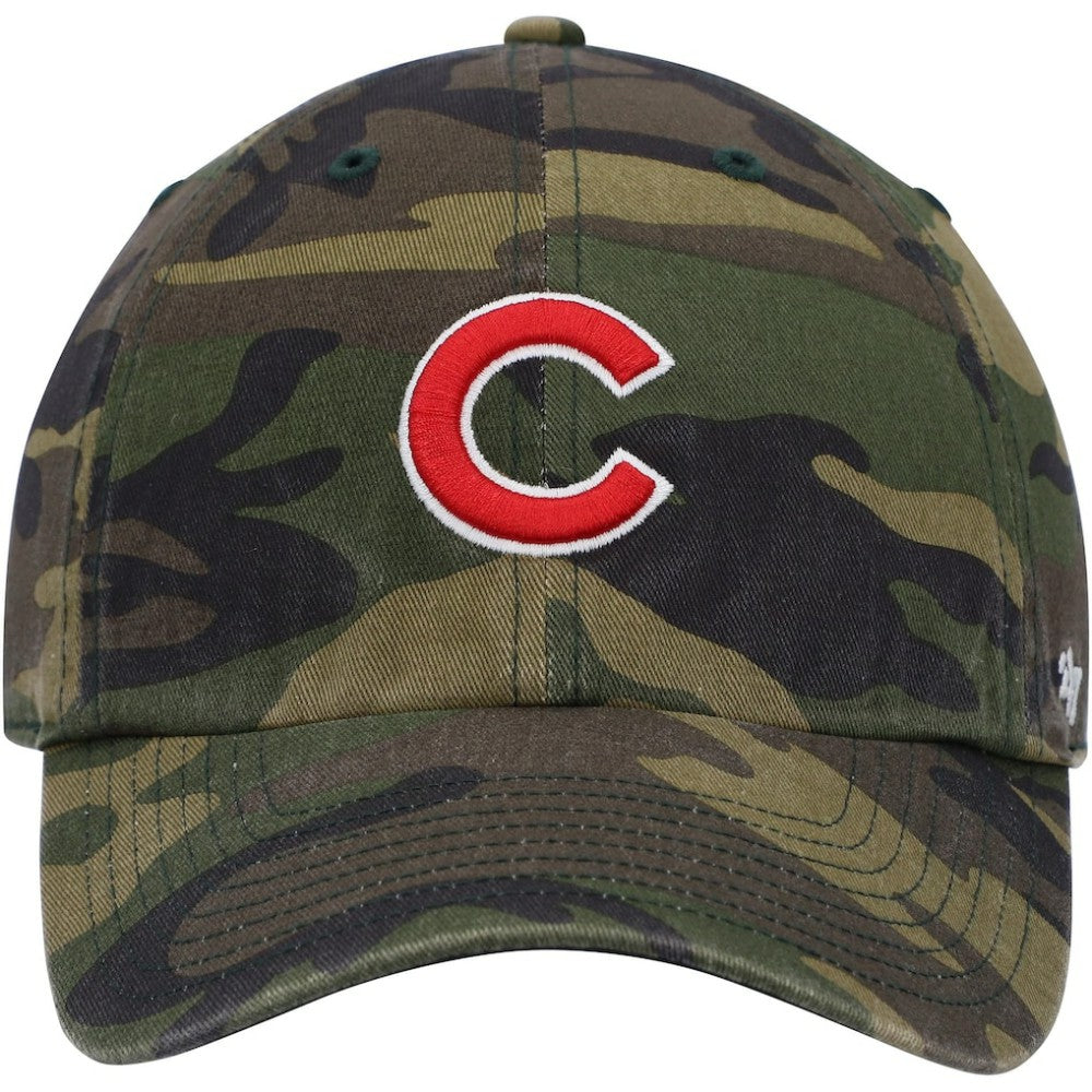 Chicago Cubs Logo Clean Up Adjustable Hat Camo | 47 brand