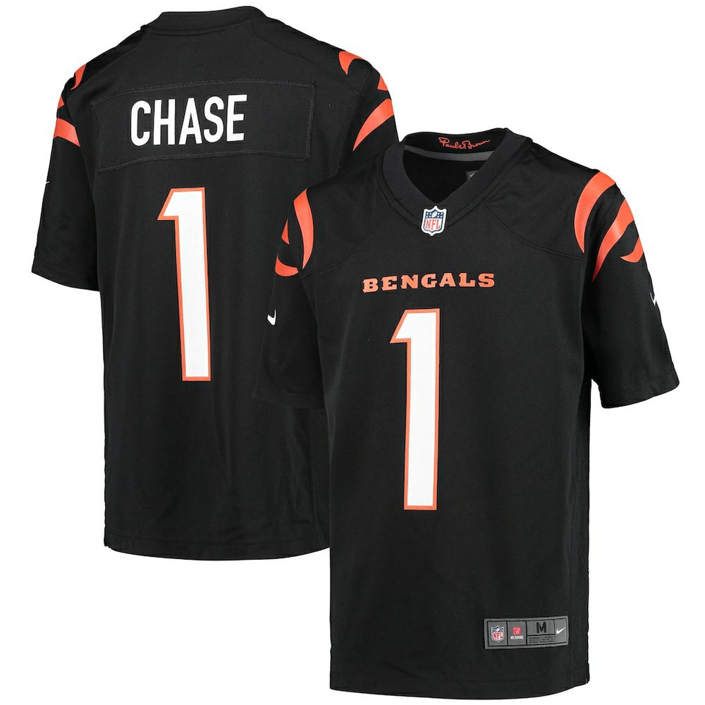 Ja'Marr Chase Cincinnati Bengals Youth Game Jersey - Black