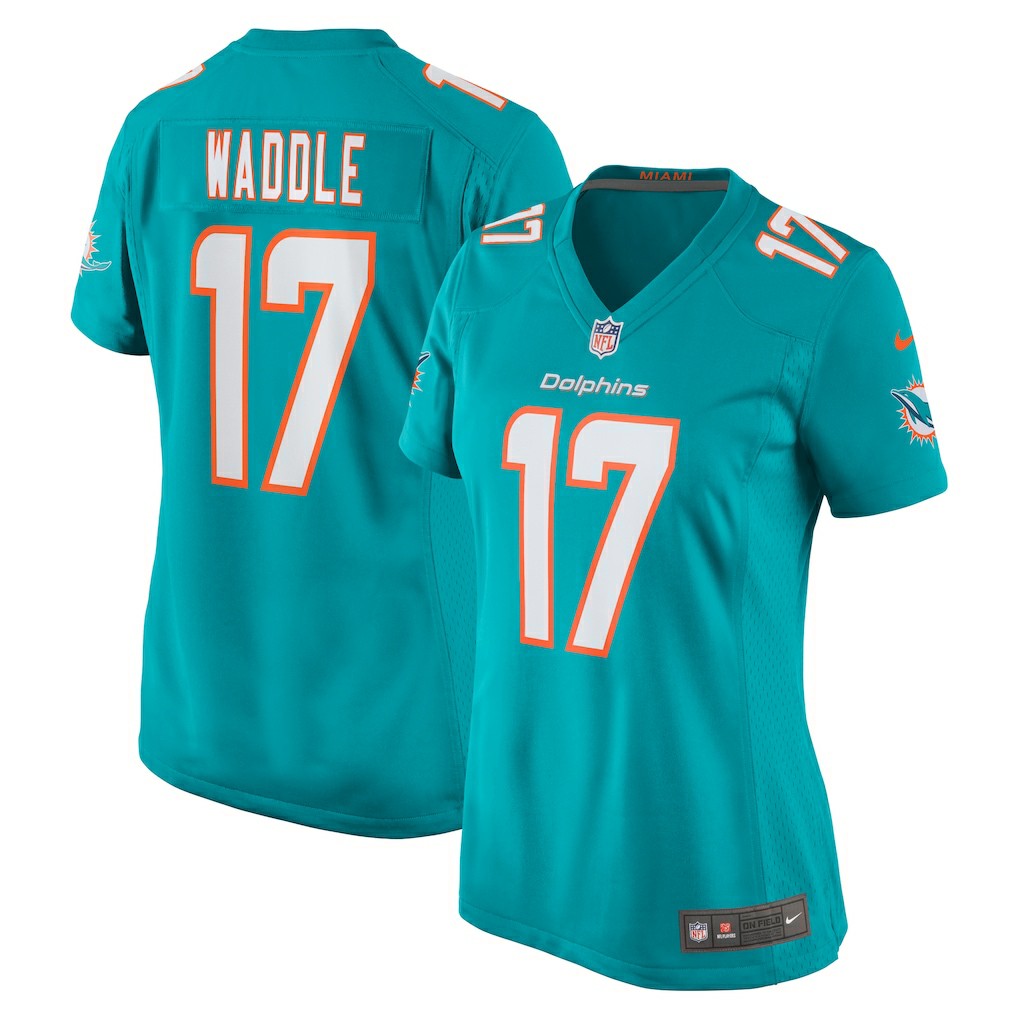 Jaylen Waddle Miami Dolphins Women's Game Player Jersey - Aqua